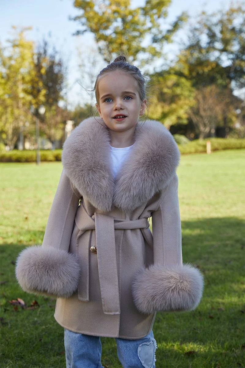 Kids Cashmere Overcoat With Fur best